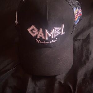 Gambl Universal Black Cap with Silver Logo